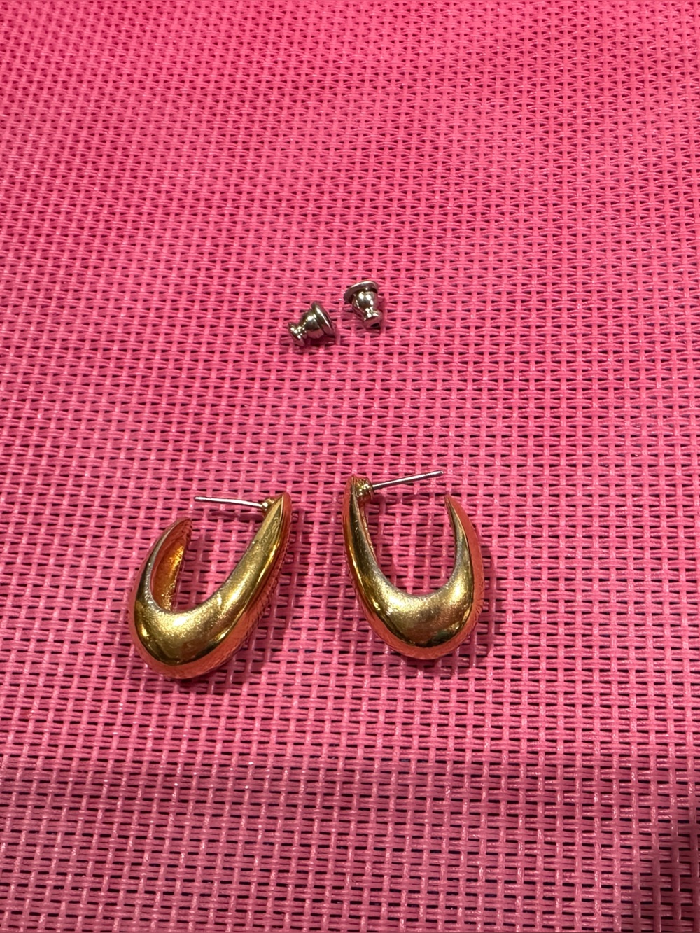 Vintage Napier Gold-Tone Puffy Hoop Earrings - Women Jewelry